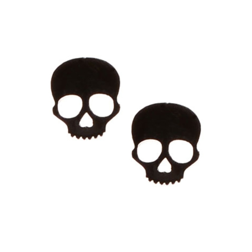 NEW Dark and Deadly Skull Stud Earrings Goth Punk Halloween